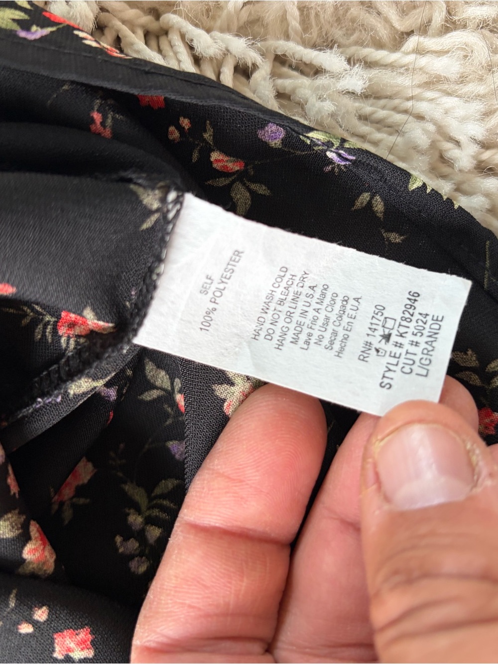 Black Floral Ruffled Top - Picture 4 of 6